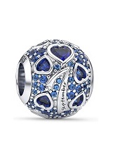 handsome tiny silver dangle birthstone charm for babies and kids